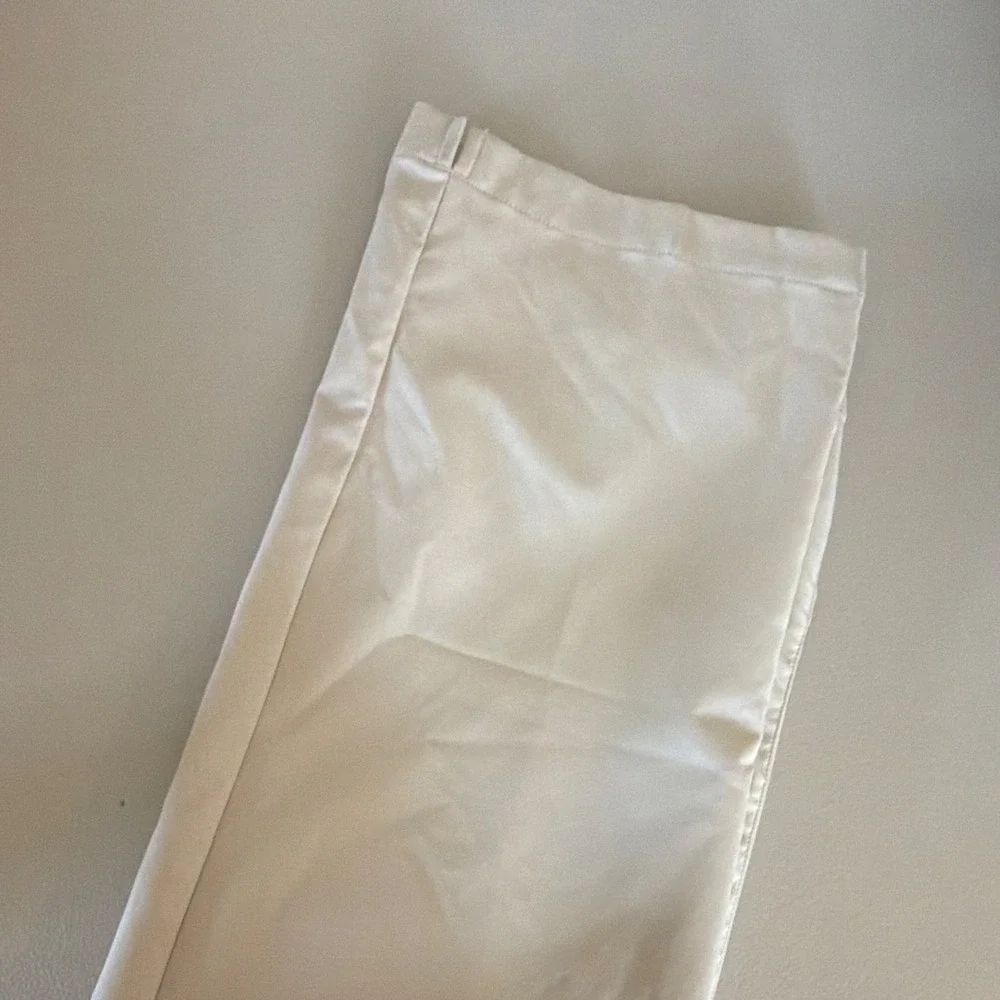 adidas Men's 36 White Polyester Microfiber Regular Fit Straight Flat Front Pants